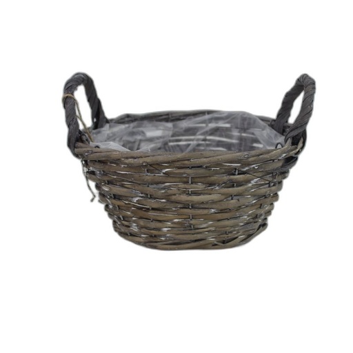 [314-754] round basket 2 ears grey 23x10/15x15