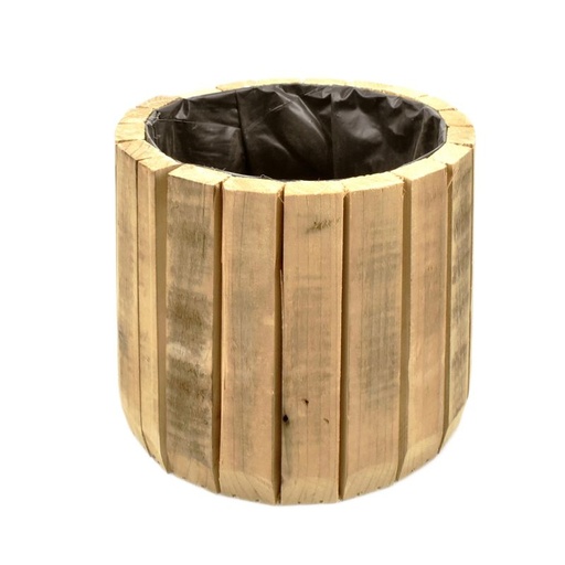 [36-358] Round Wooden Pot L