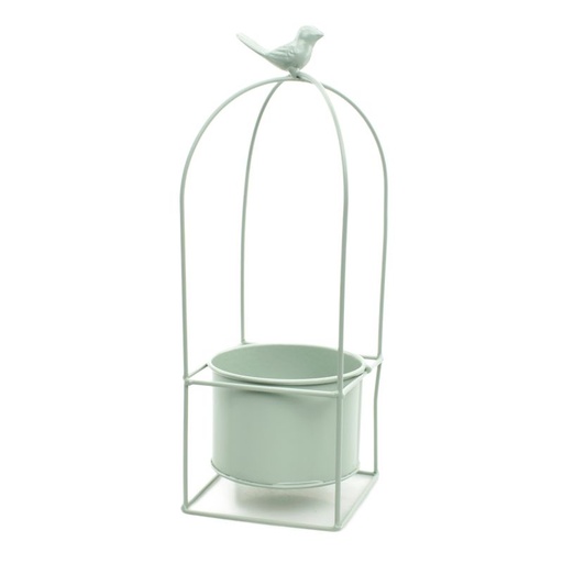 [50-341-V] Green Metal Planter 'Bird' M