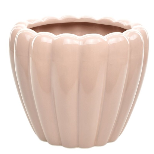 [93-533-V] Soft-Brown Ceramic Pot 'Eva' ES-15