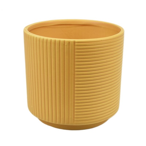 [91-723] Ochre-Yellow Pot 'Groove'