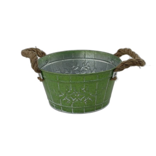 [315-005] Rond coupe zinc floral 2 ears rope