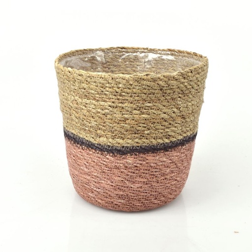 [46-044] Conical Seagrass Basket - Bottom Soft-Pink (ES19)