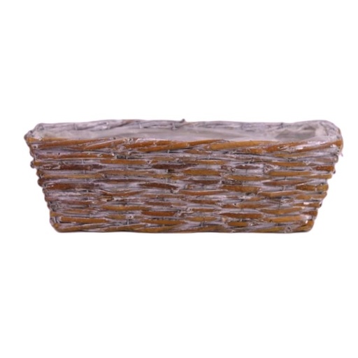 [312-306M] unpeeled basket planter rectangular 40X15H12