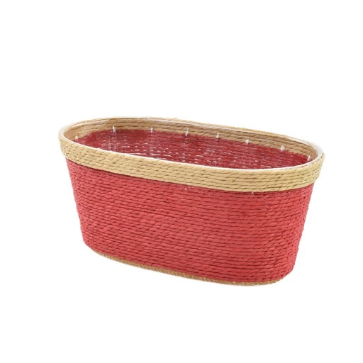 [18-208] Oval Red Basket w/ Rim M