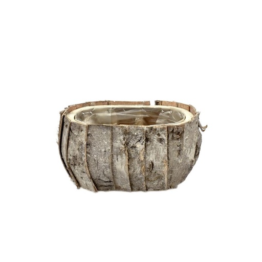 [335-810] Oval Natural Bark Planter S