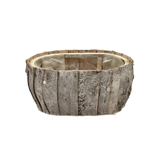 [335-811] Oval Natural Bark Planter M