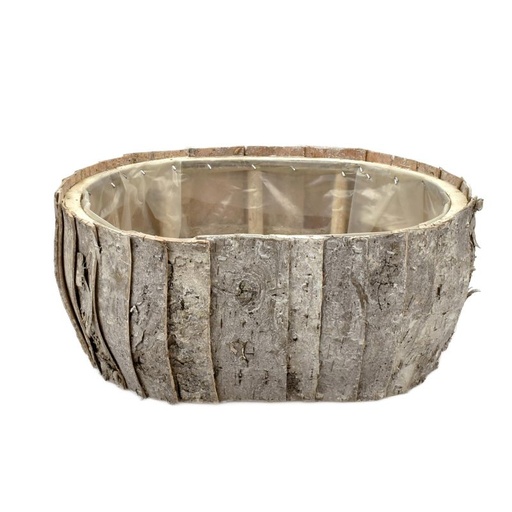 [335-812] Oval Natural Bark Planter L